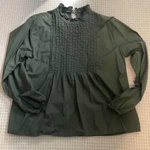 Velvet dark green cotton top, size small